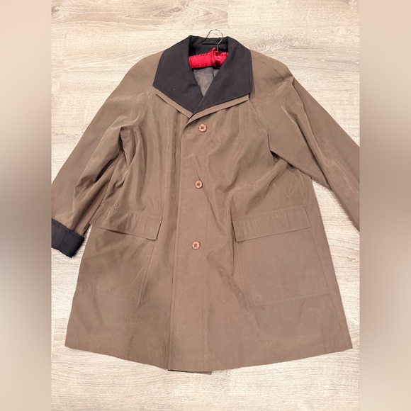 Gallery Women's Trench Coat, Size L Brown, brown Lining Rain Peacoat - Picture 7 of 9